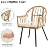 imageYITAHOME 4 Pieces Rattan Wicker Dinning Chairs Outdoor Indoor Patio Furniture Set with Cushion and Curved Back All Weather Bistro Chair for Garden Backyard Porch Poolside Restaurant BeigeBeige