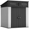 imageYITAHOME 6x6 ft Outdoor Resin Storage Shed Waterproof Garden Shed with Windows Floor Double Doors WeatherResistant Lockable Tool Organizer for Outdoor Tools Supplies Bikes GrayLight Gray