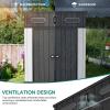 imageYITAHOME 6x6 ft Outdoor Resin Storage Shed Waterproof Garden Shed with Windows Floor Double Doors WeatherResistant Lockable Tool Organizer for Outdoor Tools Supplies Bikes GrayLight Gray