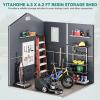imageYITAHOME 6x6FT Outdoor Storage Shed wo Floor AllWeather Plastic Shed with Lockable Doors Window ampamp Vents Plastic Tool Shed for Backyard Patio Poolside Lawn Gray