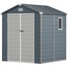 imageYITAHOME 6x6FT Outdoor Storage Shed wo Floor AllWeather Plastic Shed with Lockable Doors Window ampamp Vents Plastic Tool Shed for Backyard Patio Poolside Lawn Gray