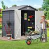 imageYITAHOME 6x6FT Outdoor Storage Shed wo Floor AllWeather Plastic Shed with Lockable Doors Window ampamp Vents Plastic Tool Shed for Backyard Patio Poolside Lawn Gray