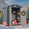 imageYITAHOME 6x6FT Outdoor Storage Shed wo Floor AllWeather Plastic Shed with Lockable Doors Window ampamp Vents Plastic Tool Shed for Backyard Patio Poolside Lawn Gray