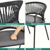 imageYITAHOME Outdoor Dining Chair Set of 6 Rope Woven Design Stackable Chairs IndoorOutdoor Armchair Seating for Patio Backyard Poolside Balcony  GreyGrey