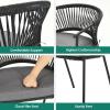 imageYITAHOME Outdoor Dining Chair Set of 6 Rope Woven Design Stackable Chairs IndoorOutdoor Armchair Seating for Patio Backyard Poolside Balcony  GreyGrey  Black