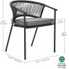 imageYITAHOME Outdoor Dining Chair Set of 6 Rope Woven Design Stackable Chairs IndoorOutdoor Armchair Seating for Patio Backyard Poolside Balcony  GreyGrey
