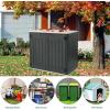 imageYITAHOME Outdoor Resin Storage Sheds with XShaped Lockable Door 39 in Height Lockable Waterproof Horizontal Shed wo Shelf Easy to Assemble Shed Storage for Garden Tools Light GrayDark Gray