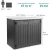 imageYITAHOME Outdoor Resin Storage Sheds with XShaped Lockable Door 39 in Height Lockable Waterproof Horizontal Shed wo Shelf Easy to Assemble Shed Storage for Garden Tools Light GrayDark Gray