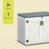 imageYITAHOME Outdoor Resin Storage Sheds with XShaped Lockable Door 39 in Height Lockable Waterproof Horizontal Shed wo Shelf Easy to Assemble Shed Storage for Garden Tools Light GrayLight Gray
