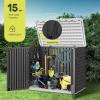 imageYITAHOME Outdoor Resin Storage Sheds with XShaped Lockable Door 39 in Height Lockable Waterproof Horizontal Shed wo Shelf Easy to Assemble Shed Storage for Garden Tools Light GrayDark Gray