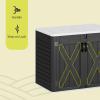imageYITAHOME Outdoor Resin Storage Sheds with XShaped Lockable Door 39 in Height Lockable Waterproof Horizontal Shed wo Shelf Easy to Assemble Shed Storage for Garden Tools Light GrayDark Gray
