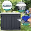 imageYITAHOME Outdoor Resin Storage Sheds with XShaped Lockable Door 39 in Height Lockable Waterproof Horizontal Shed wo Shelf Easy to Assemble Shed Storage for Garden Tools Light GrayDark Gray