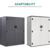 imageYITAHOME Outdoor Resin Storage Sheds with XShaped Lockable Door 39 in Height Lockable Waterproof Horizontal Shed wo Shelf Easy to Assemble Shed Storage for Garden Tools Light GrayBlack