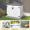 imageYITAHOME Outdoor Resin Storage Sheds with XShaped Lockable Door 39 in Height Lockable Waterproof Horizontal Shed wo Shelf Easy to Assemble Shed Storage for Garden Tools Light GrayLight Gray