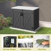 imageYITAHOME Outdoor Resin Storage Sheds with XShaped Lockable Door 39 in Height Lockable Waterproof Horizontal Shed wo Shelf Easy to Assemble Shed Storage for Garden Tools Light GrayDark Gray