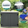 imageYITAHOME Outdoor Resin Storage Sheds with XShaped Lockable Door 39 in Height Lockable Waterproof Horizontal Shed wo Shelf Easy to Assemble Shed Storage for Garden Tools Light GrayDark Gray