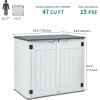 imageYITAHOME Outdoor Resin Storage Sheds with XShaped Lockable Door 39 in Height Lockable Waterproof Horizontal Shed wo Shelf Easy to Assemble Shed Storage for Garden Tools Light GrayLight Gray