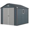 imageYITAHOME Outdoor Resin Storage Shed wo Floor 8x9FT AllWeather Plastic Shed with Lockable Doors Window ampamp Vents Plastic Tool Shed for Backyard Patio Poolside Lawn Dark Gray