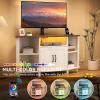 imageYITAHOME Corner TV Stand with Mount for Living Room Led Entertainment Center with Storage ampamp Power Outlets Farmhouse TV Stand for 70 Inch TV Walnut ampamp Warm White