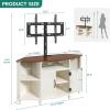 imageYITAHOME Corner TV Stand with Mount for Living Room Led Entertainment Center with Storage ampamp Power Outlets Farmhouse TV Stand for 70 Inch TV Walnut ampamp Warm White