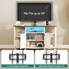 imageYITAHOME Corner TV Stand with Mount for Living Room Led Entertainment Center with Storage ampamp Power Outlets Farmhouse TV Stand for 70 Inch TV Walnut ampamp Warm White