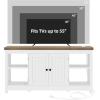 imageYITAHOME TV Stands for Living Room Farmhouse Entertainment Center with Storage Media Console TV Cabinet for 55 Inch TV with Adjustable Shelf ampamp Open Shelves Grey Wash ampampWhiteGrey Wash  White