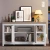imageYITAHOME TV Stands for Living Room Farmhouse Entertainment Center with Storage Media Console TV Cabinet for 55 Inch TV with Adjustable Shelf ampamp Open Shelves Grey Wash ampampWhiteGrey Wash  White