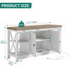 imageYITAHOME TV Stands for Living Room Farmhouse Entertainment Center with Storage Media Console TV Cabinet for 55 Inch TV with Adjustable Shelf ampamp Open Shelves Grey Wash ampampWhiteGrey Wash  White