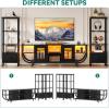 imageYITAHOME TV Stands for Living Room LED TV Stand for 65 inch TV Entertainment Center with 2 Bookshelves Modern Farmhouse TV Console Cabinet with Power Outlets Black