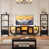 imageYITAHOME TV Stands for Living Room LED TV Stand for 65 inch TV Entertainment Center with 2 Bookshelves Modern Farmhouse TV Console Cabinet with Power Outlets Black