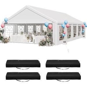 imageYITAHOME 20x40FT Party Tent Heavy Duty Wedding Tent Event Shelters Outdoor Canopy Upgraded Galvanized Steel Carport with Removable Sidewall Windows for Commercial and Parties White20x33FT