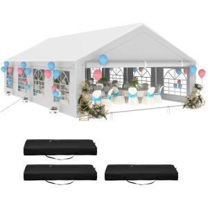 imageYITAHOME 20x40FT Party Tent Heavy Duty Wedding Tent Event Shelters Outdoor Canopy Upgraded Galvanized Steel Carport with Removable Sidewall Windows for Commercial and Parties White20x30 FT