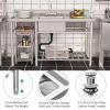 imageYITAHOME Stainless Steel Freestanding Utility Large Sink with 2 Drainboards ampamp Cart Storage Space Single Bowl NSF Commercial Prep Sink WStorage Shelf for Restaurant Laundry GarageOutdoor 50in60in 1Sink w 2 Drainboards Shelf