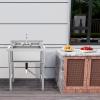 imageYITAHOME Stainless Steel Freestanding Utility Large Sink with 2 Drainboards ampamp Cart Storage Space Single Bowl NSF Commercial Prep Sink WStorage Shelf for Restaurant Laundry GarageOutdoor 50in1Compartment Sink