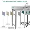 imageYITAHOME Stainless Steel Freestanding Utility Large Sink with 2 Drainboards ampamp Cart Storage Space Single Bowl NSF Commercial Prep Sink WStorage Shelf for Restaurant Laundry GarageOutdoor 50in60in 1Sink w 2 Drainboards Shelf