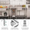 imageYITAHOME Stainless Steel Freestanding Utility Large Sink with 2 Drainboards ampamp Cart Storage Space Single Bowl NSF Commercial Prep Sink WStorage Shelf for Restaurant Laundry GarageOutdoor 50in50in 1Sink w 2 Drainboards Shelf