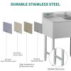 imageYITAHOME 29in Utility Kitchen Sink Free Standing Single Bowl with Pipe NSF Stainless Steel Commercial Sink for Laundry Room Bathroom Farmhouse Garage Indoor Outdoor3Sink w 2 Drainboards