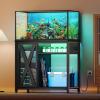 imageYITAHOME 90120 Gallon Reptile Tank Stand with Power Outlet ampamp LED Light Heavy Duty Aquarium Stand with Accessories Storage Cabinet  Metal Fish Tank Stand for Turtle Reptile 2000LBS Capacity WhiteBlack