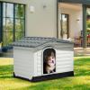 imageYITAHOME 2Door Large Dog House with Elevated Base ampamp Cushion Plastic Pet House for Small and Medium Dogs Easy Assembly Waterproof for IndoorOutdoor Use 36L x 271W x 26H36L x 271W x 26H