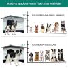 imageYITAHOME 2Door Large Dog House with Elevated Base ampamp Cushion Plastic Pet House for Small and Medium Dogs Easy Assembly Waterproof for IndoorOutdoor Use 36L x 271W x 26H36L x 271W x 26H