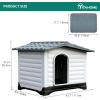 imageYITAHOME 2Door Large Dog House with Elevated Base ampamp Cushion Plastic Pet House for Small and Medium Dogs Easy Assembly Waterproof for IndoorOutdoor Use 36L x 271W x 26H437L x 33W x 316H