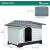 imageYITAHOME 2Door Large Dog House with Elevated Base ampamp Cushion Plastic Pet House for Small and Medium Dogs Easy Assembly Waterproof for IndoorOutdoor Use 36L x 271W x 26H36L x 271W x 26H