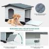 imageYITAHOME 2Door Large Dog House with Elevated Base ampamp Cushion Plastic Pet House for Small and Medium Dogs Easy Assembly Waterproof for IndoorOutdoor Use 36L x 271W x 26H437L x 33W x 316H