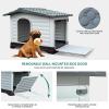 imageYITAHOME 2Door Large Dog House with Elevated Base ampamp Cushion Plastic Pet House for Small and Medium Dogs Easy Assembly Waterproof for IndoorOutdoor Use 36L x 271W x 26H36L x 271W x 26H