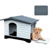 imageYITAHOME 2Door Large Dog House with Elevated Base ampamp Cushion Plastic Pet House for Small and Medium Dogs Easy Assembly Waterproof for IndoorOutdoor Use 36L x 271W x 26H437L x 33W x 316H