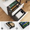 imageYITAHOME 3Drawer Metal Filing Cabinet Office Compact Portable Slim File Cabinet Drawers with Keys PreBuilt Office Storage Cabinet for A4LetterLegal BlackWhite
