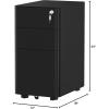 imageYITAHOME 3Drawer Metal Filing Cabinet Office Compact Portable Slim File Cabinet Drawers with Keys PreBuilt Office Storage Cabinet for A4LetterLegal BlackBlack