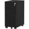 imageYITAHOME 3Drawer Metal Filing Cabinet Office Compact Portable Slim File Cabinet Drawers with Keys PreBuilt Office Storage Cabinet for A4LetterLegal BlackBlack