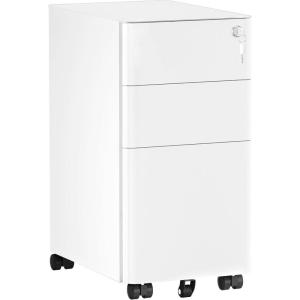 imageYITAHOME 3Drawer Metal Filing Cabinet Office Compact Portable Slim File Cabinet Drawers with Keys PreBuilt Office Storage Cabinet for A4LetterLegal BlackWhite