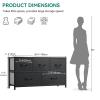 imageYITAHOME Dresser with 5 Drawers  Fabric Storage Tower Organizer Unit for Bedroom Living Room Closets  Sturdy Steel Frame Wooden TopBlack Grey
